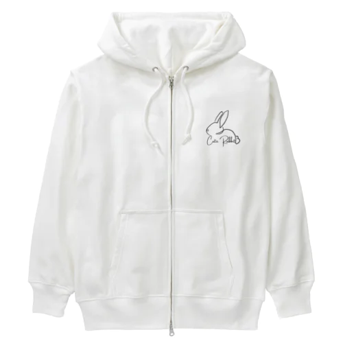 Cute Rabbit Heavyweight Zip Hoodie