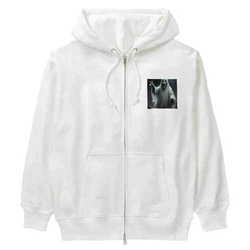 ピースをするオバケ Heavyweight Zip Hoodie