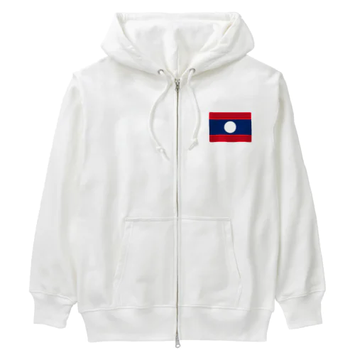 ラオスの国旗 Heavyweight Zip Hoodie