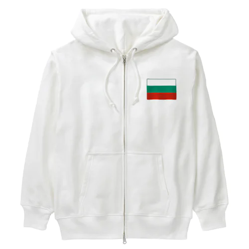 ブルガリアの国旗 Heavyweight Zip Hoodie