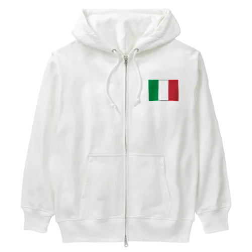 イタリアの国旗 ヘビーウェイトジップパーカー