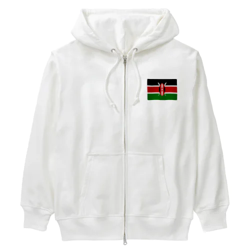 ケニアの国旗 ヘビーウェイトジップパーカー