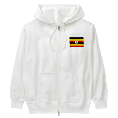 ウガンダの国旗 Heavyweight Zip Hoodie