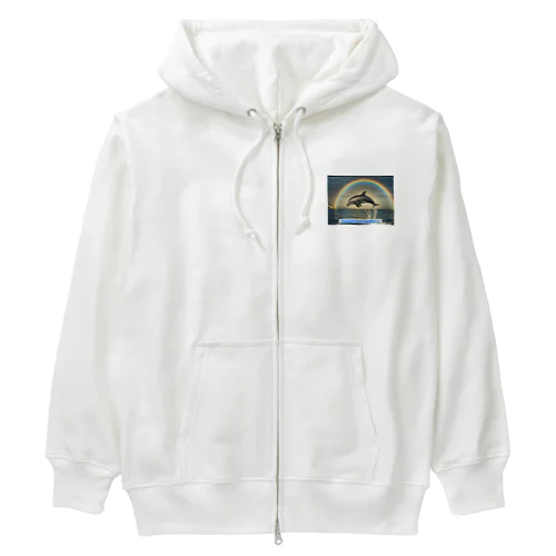 虹の輪イルカ Heavyweight Zip Hoodie