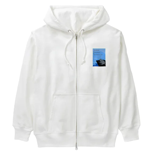 俳句/古池や 蛙飛び込む 水の音 Heavyweight Zip Hoodie