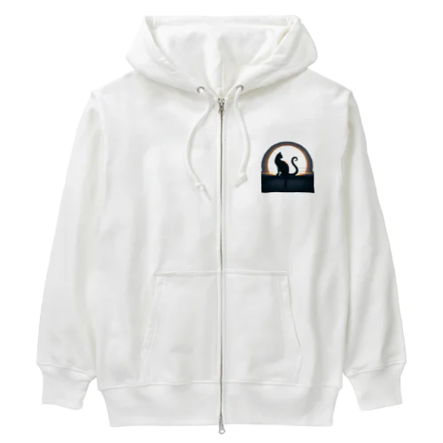 猫のシルエットが美しい Heavyweight Zip Hoodie