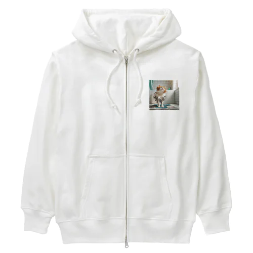 スプラッシュにゃんこ Heavyweight Zip Hoodie