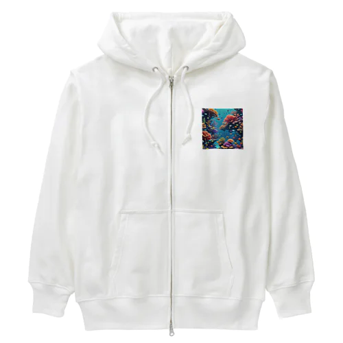 ローポリ風サンゴ Heavyweight Zip Hoodie