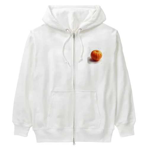 ジューシーで甘い剥いたてみかん Heavyweight Zip Hoodie