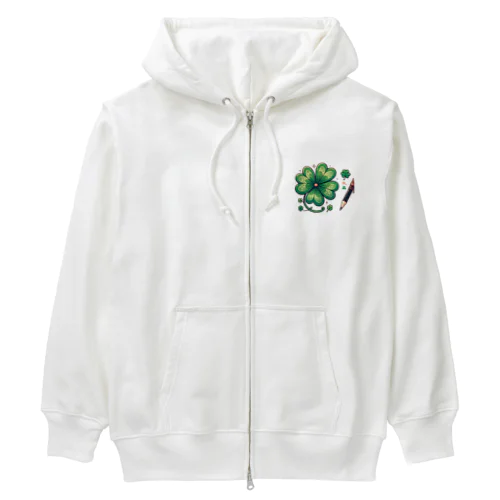 こんなに可愛い四つ葉クローバー Heavyweight Zip Hoodie