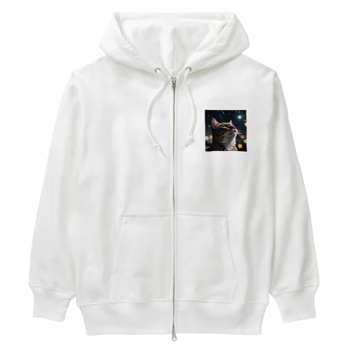 星を見る猫 Heavyweight Zip Hoodie