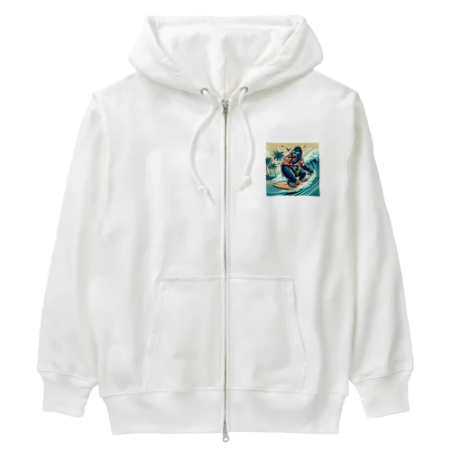 サーフィンするゴリラのグッズコレクション Heavyweight Zip Hoodie