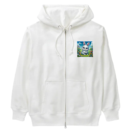 もふもふうさぎ Heavyweight Zip Hoodie