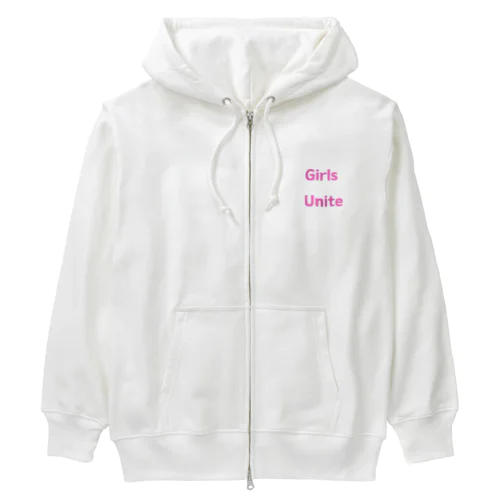 Girls Unite-女性たちが団結して力を合わせる言葉 Heavyweight Zip Hoodie