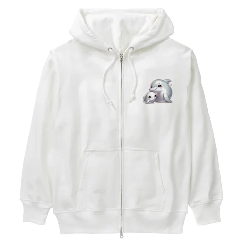 イルカの親子 Heavyweight Zip Hoodie