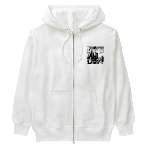 屋上侍 Heavyweight Zip Hoodie