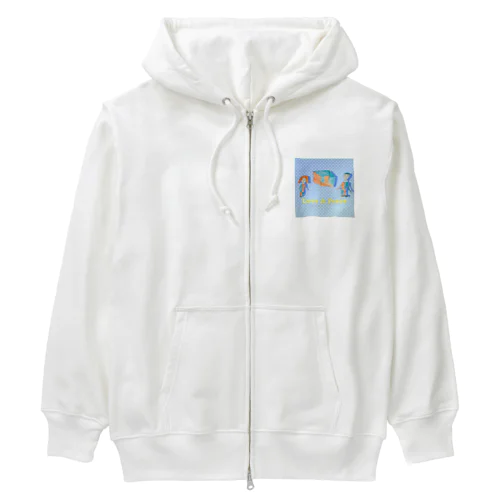 Love & Peace ブルードット Heavyweight Zip Hoodie