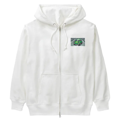 かわいい緑の車 Heavyweight Zip Hoodie