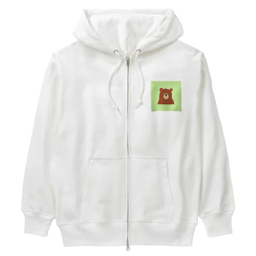 困ったクマ(グリーン) Heavyweight Zip Hoodie