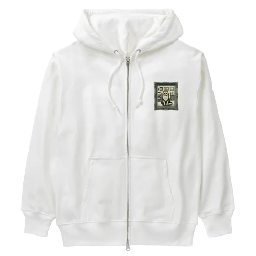 クラシックな猫 Heavyweight Zip Hoodie