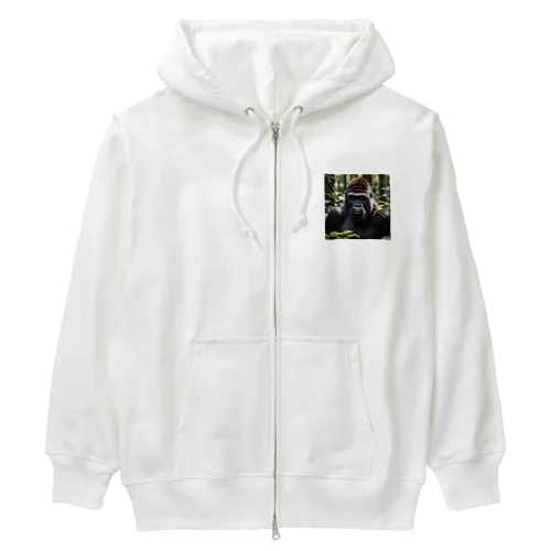 驚いているゴリラ Heavyweight Zip Hoodie