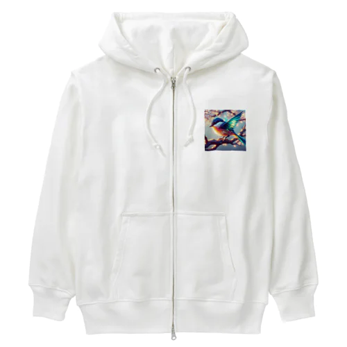 ステンドグラスの様なカワセミ✨ Heavyweight Zip Hoodie