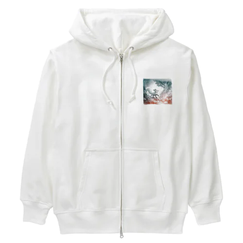 狐の冒険：魔法の森 Heavyweight Zip Hoodie