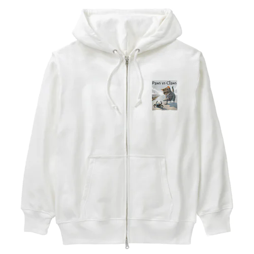 Paws vs Claws サバトラ Heavyweight Zip Hoodie