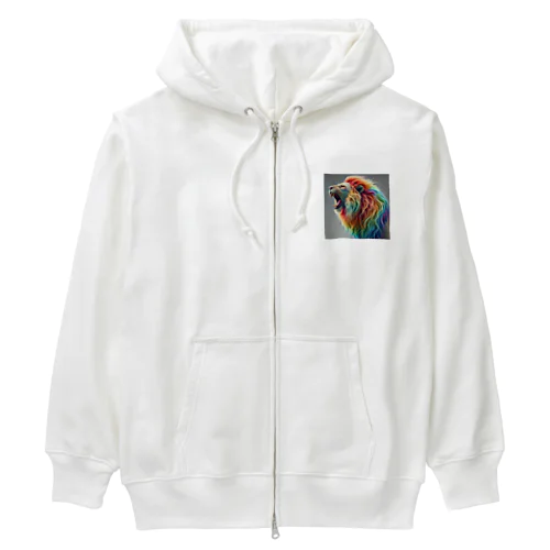 レインボーアニマルライオン Heavyweight Zip Hoodie