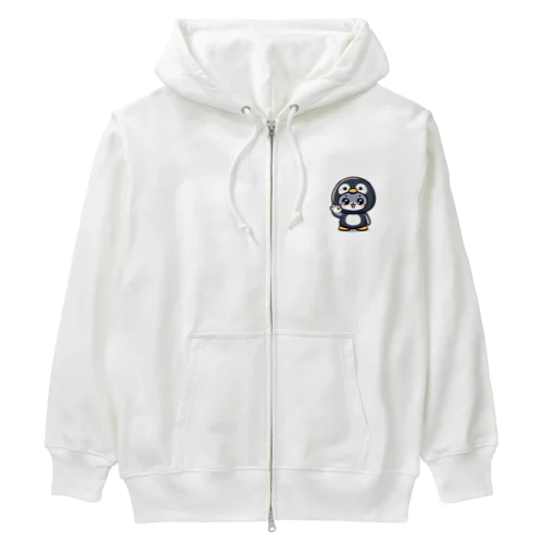 OKサイン着ぐるみネコ Heavyweight Zip Hoodie