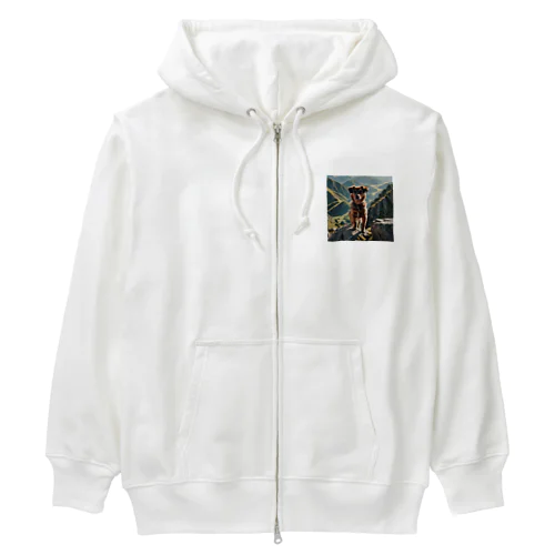 山の麓にいる犬 dog top the mountain Heavyweight Zip Hoodie