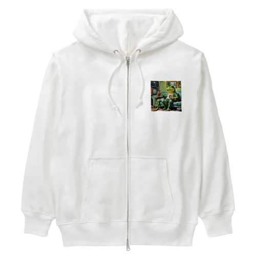 ジョークを言っているカエル Heavyweight Zip Hoodie