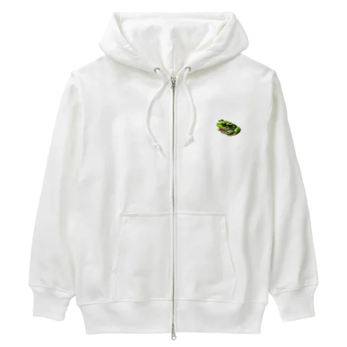 眠っているかわいいアマガエル Heavyweight Zip Hoodie