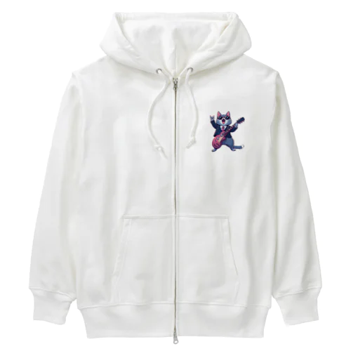 ロックンロールな猫 Heavyweight Zip Hoodie