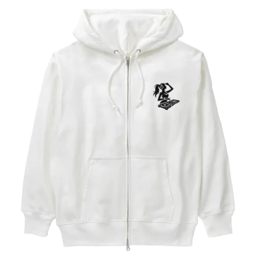 ハッピーガール DJ シルエットver. Heavyweight Zip Hoodie