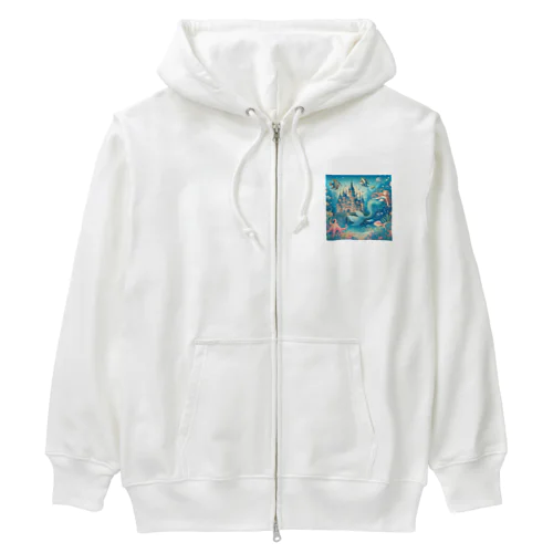 海の中に住むマーメイドたち Heavyweight Zip Hoodie