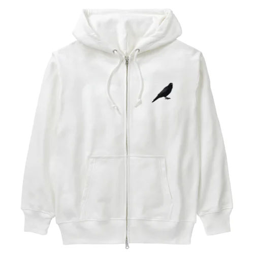見つめるカラス Heavyweight Zip Hoodie