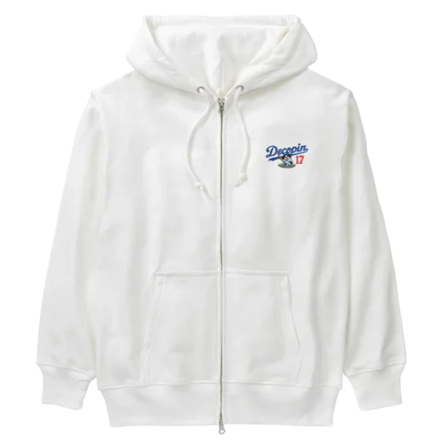 野球ユニフォーム風 背番号17デコピン選手 Heavyweight Zip Hoodie