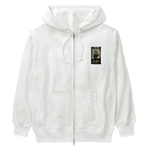 幸福なふくろう Heavyweight Zip Hoodie