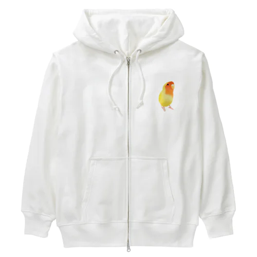 コザクラインコ　おすましルチノー【まめるりはことり】 Heavyweight Zip Hoodie