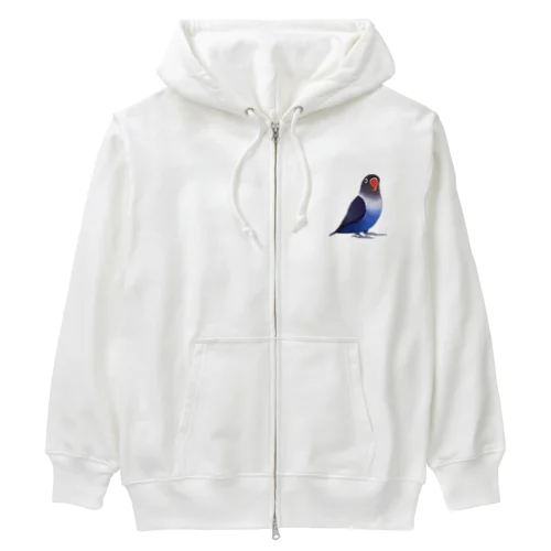 ボタンインコ　おすましコバルトブルー【まめるりはことり】 Heavyweight Zip Hoodie