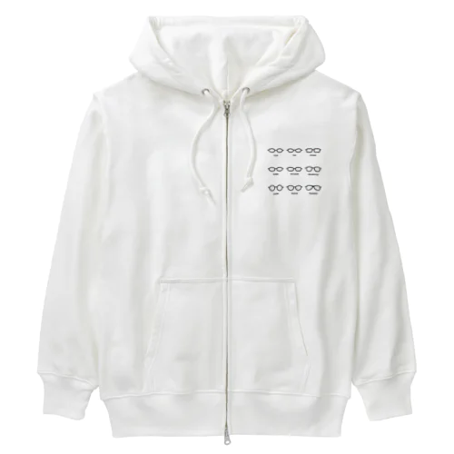 めがねのかたち Heavyweight Zip Hoodie