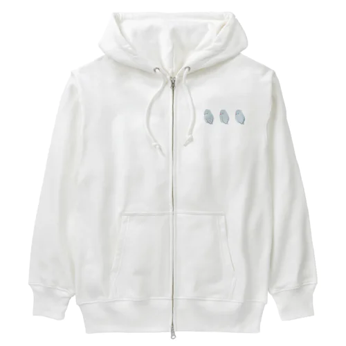 可愛いアメリカンホワイト　マメルリハちゃん【まめるりはことり】 Heavyweight Zip Hoodie