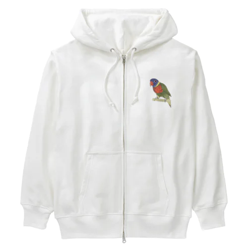 色合いが綺麗なゴシキセイガイインコちゃん【まめるりはことり】 Heavyweight Zip Hoodie