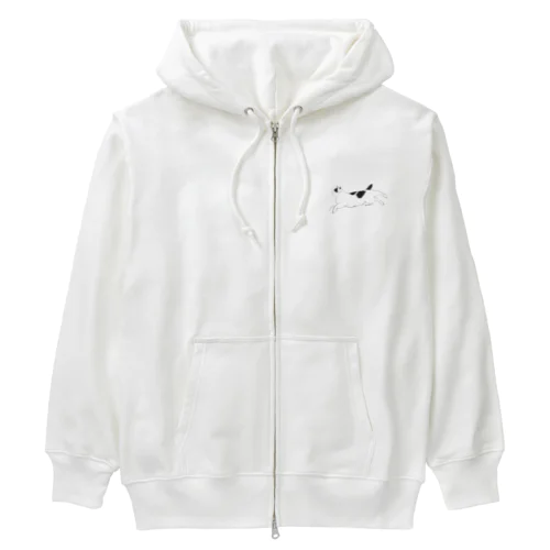 小さいブチネコ Heavyweight Zip Hoodie