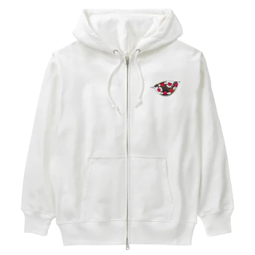 三密です！むちむち文鳥さん【まめるりはことり】 Heavyweight Zip Hoodie