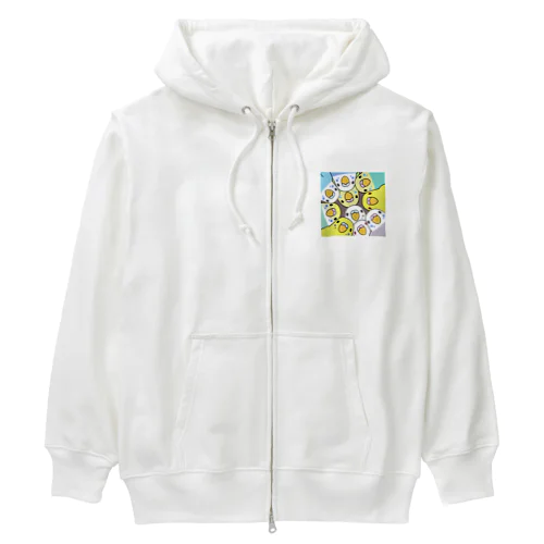 みっちりむっちり過密セキセイインコさん【まめるりはことり】 Heavyweight Zip Hoodie