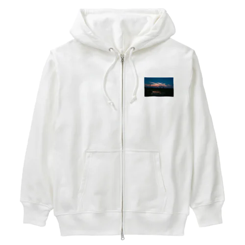 夕焼けの田んぼ Heavyweight Zip Hoodie