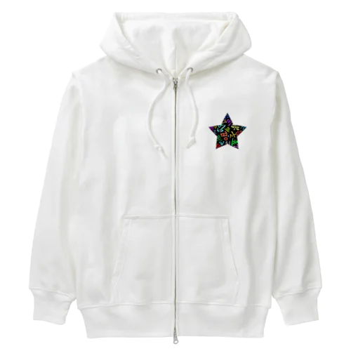 カラフルなハングルの宇宙 Heavyweight Zip Hoodie