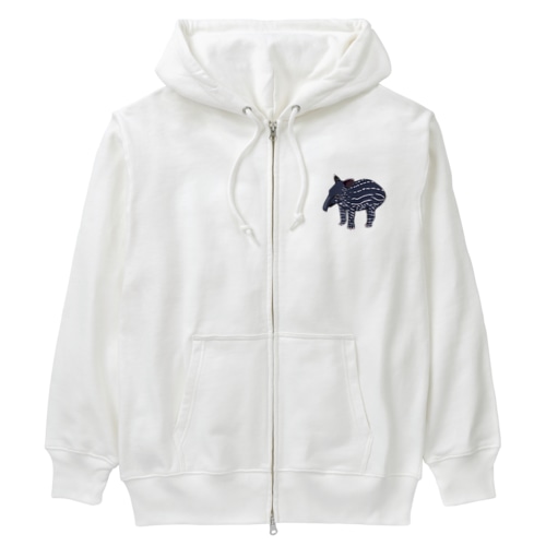 マレーバクの子供(文字無し) Heavyweight Zip Hoodie